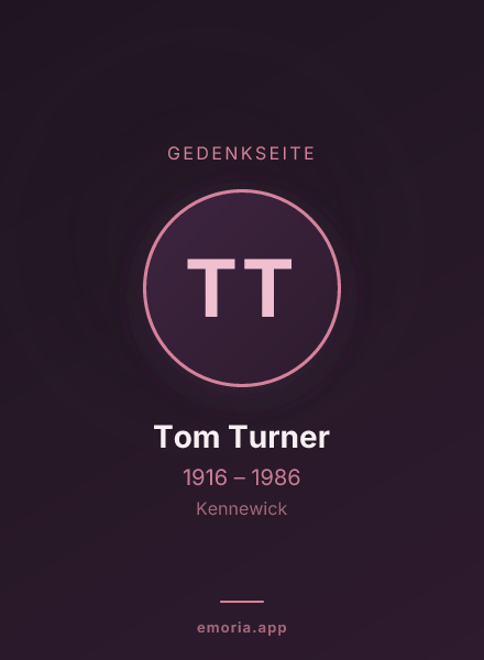 Gedenkportrait von Tom Turner