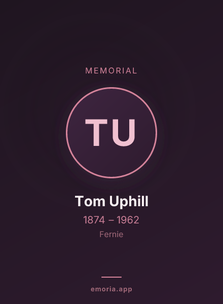 Memorial portrait of Tom Uphill