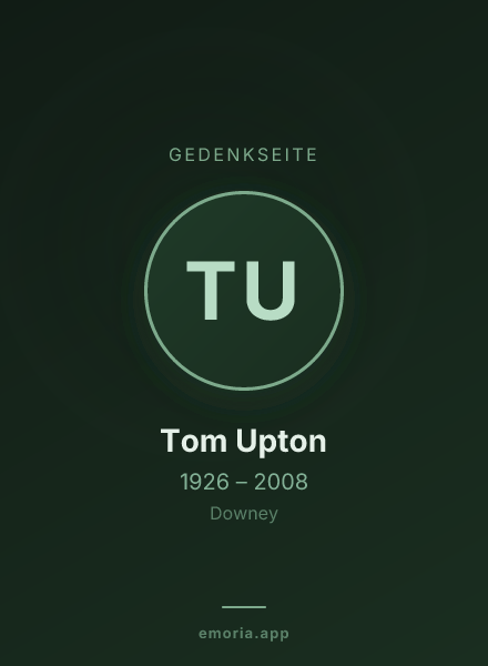 Gedenkportrait von Tom Upton