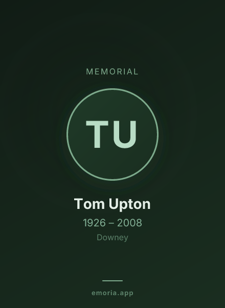 Memorial portrait of Tom Upton
