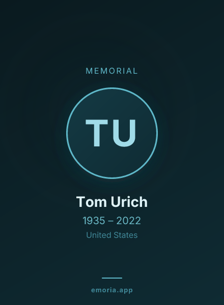 Memorial portrait of Tom Urich