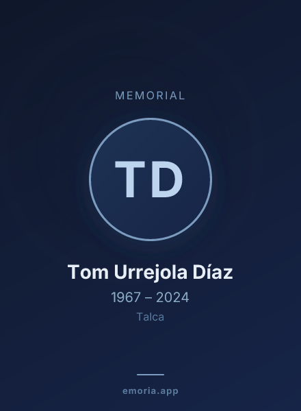 Memorial portrait of Tom Urrejola Díaz