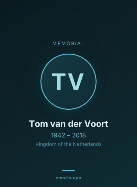 Memorial portrait of Tom van der Voort