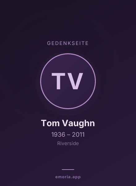 Gedenkportrait von Tom Vaughn