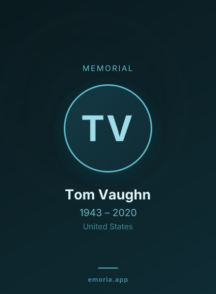 Memorial portrait of Tom Vaughn