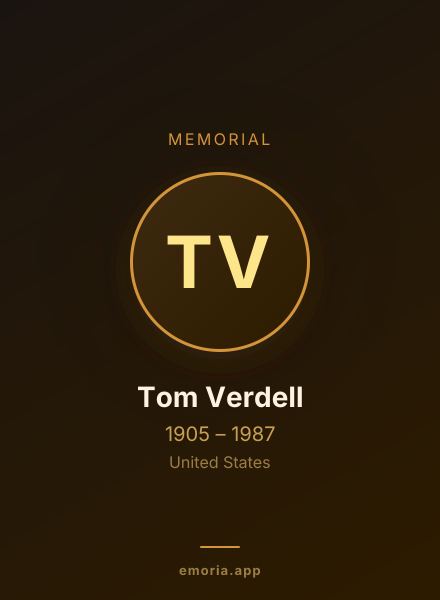 Memorial portrait of Tom Verdell