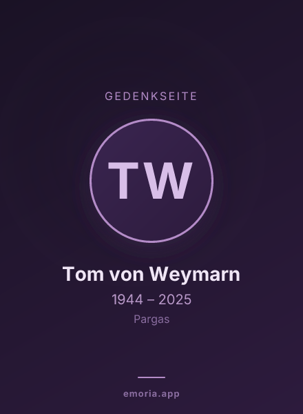 Gedenkportrait von Tom von Weymarn