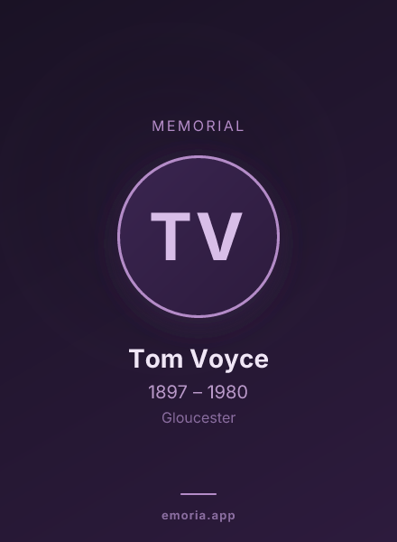 Memorial portrait of Tom Voyce