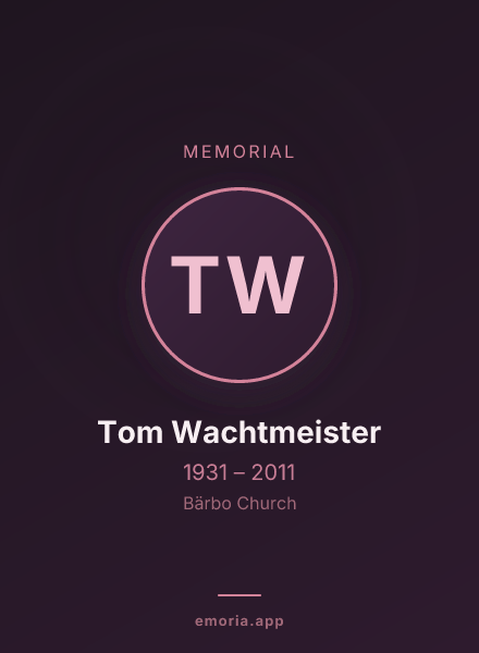 Memorial portrait of Tom Wachtmeister