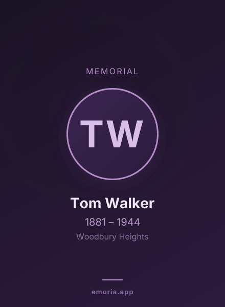 Memorial portrait of Tom Walker