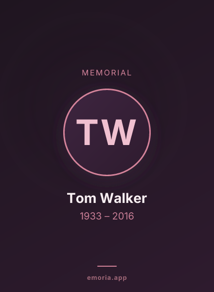 Memorial portrait of Tom Walker