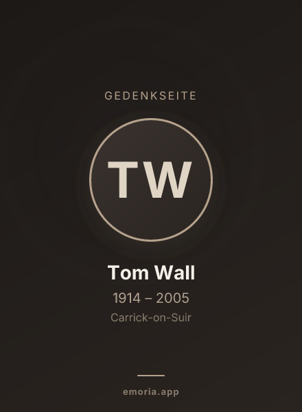 Gedenkportrait von Tom Wall