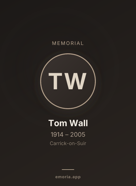 Memorial portrait of Tom Wall