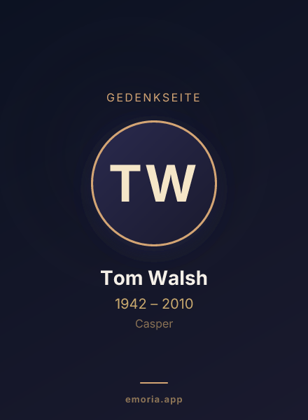 Gedenkportrait von Tom Walsh