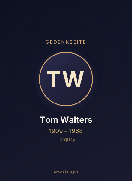Gedenkportrait von Tom Walters