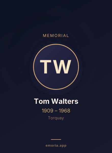 Memorial portrait of Tom Walters