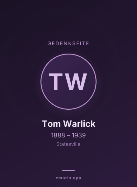 Gedenkportrait von Tom Warlick