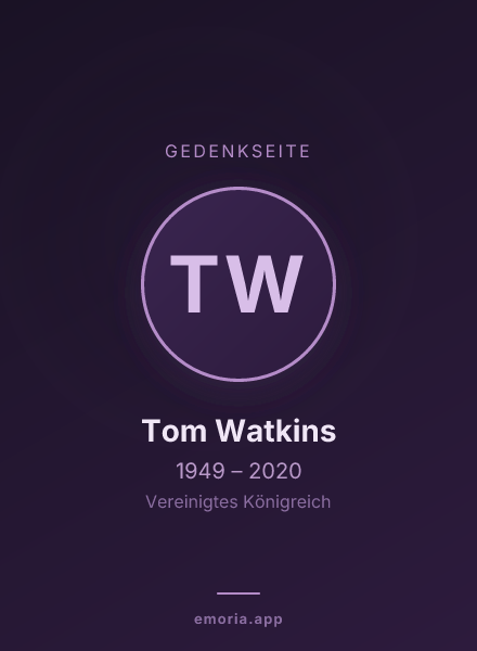Gedenkportrait von Tom Watkins