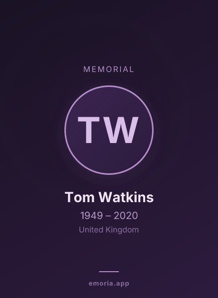 Memorial portrait of Tom Watkins