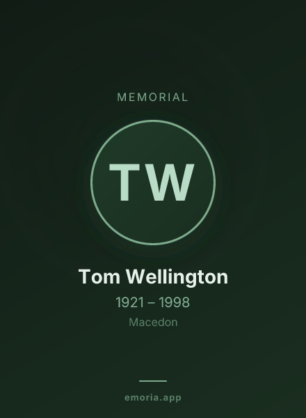 Memorial portrait of Tom Wellington