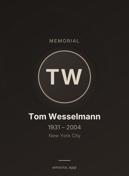 Memorial portrait of Tom Wesselmann