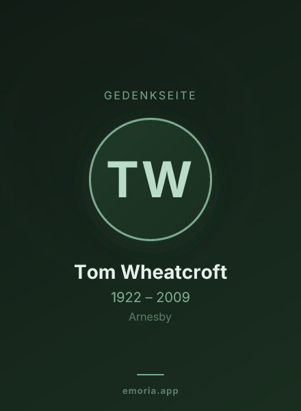 Gedenkportrait von Tom Wheatcroft