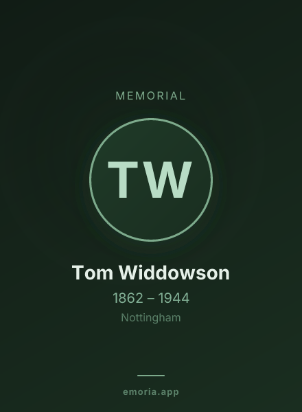 Memorial portrait of Tom Widdowson