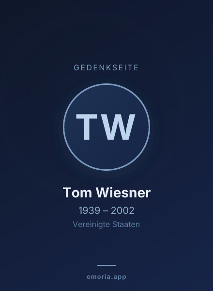 Gedenkportrait von Tom Wiesner