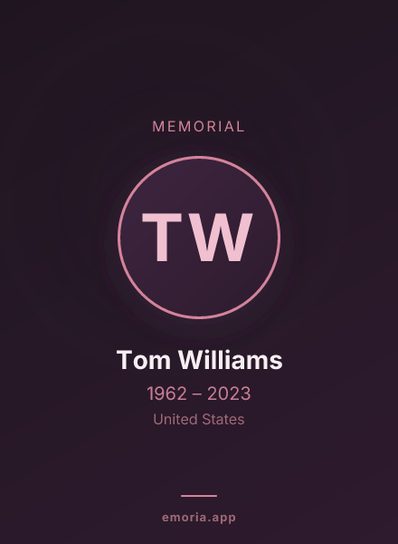 Memorial portrait of Tom Williams