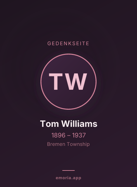 Gedenkportrait von Tom Williams