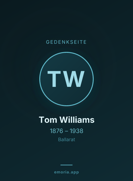 Gedenkportrait von Tom Williams