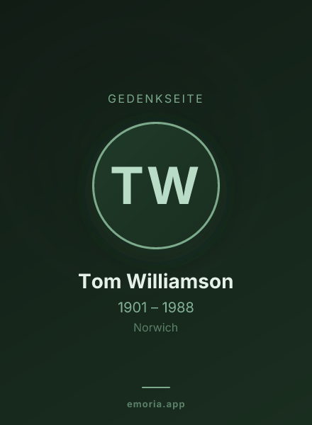 Gedenkportrait von Tom Williamson