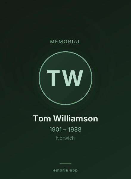 Memorial portrait of Tom Williamson