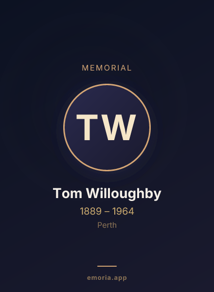Memorial portrait of Tom Willoughby