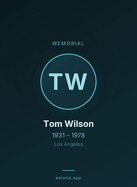 Memorial portrait of Tom Wilson