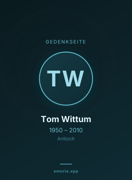Gedenkportrait von Tom Wittum