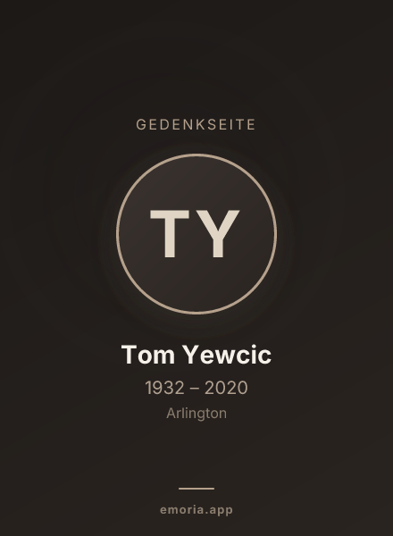 Gedenkportrait von Tom Yewcic