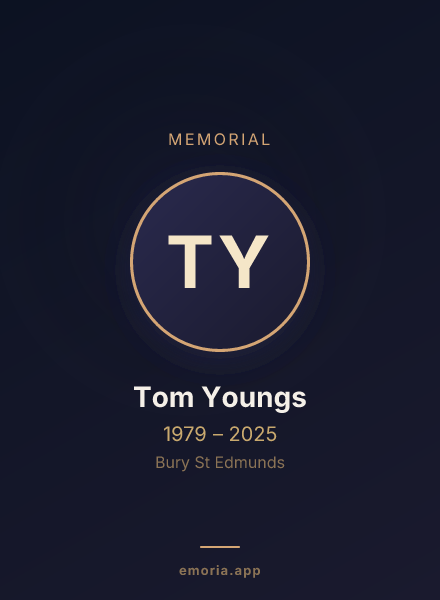 Memorial portrait of Tom Youngs