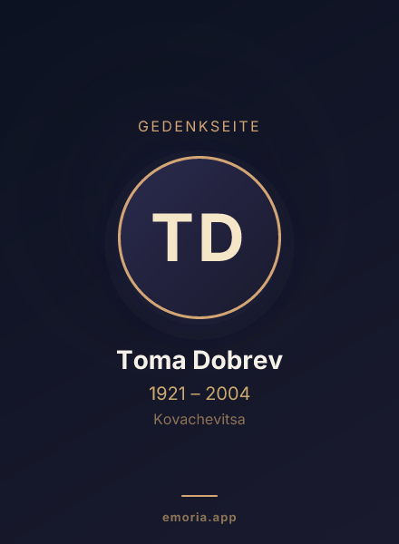 Gedenkportrait von Toma Dobrev