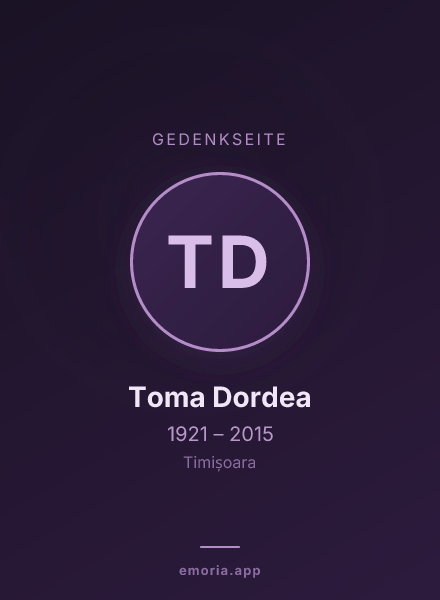 Gedenkportrait von Toma Dordea