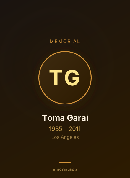 Memorial portrait of Toma Garai