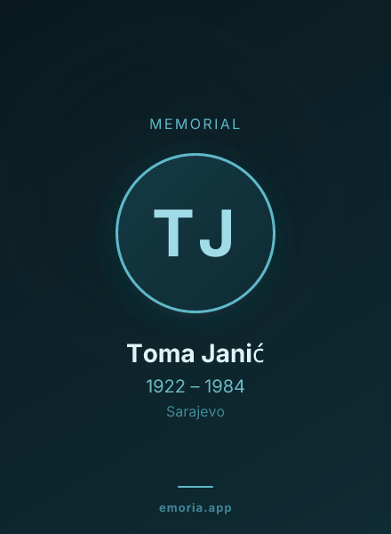 Memorial portrait of Toma Janić