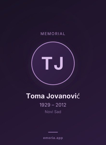 Memorial portrait of Toma Jovanović