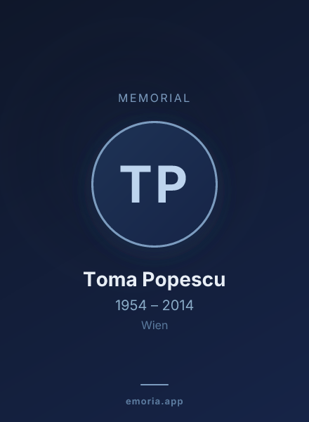 Memorial portrait of Toma Popescu