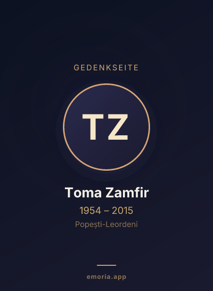 Gedenkportrait von Toma Zamfir