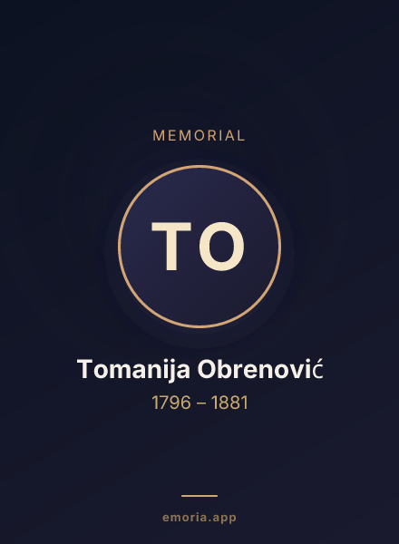 Memorial portrait of Tomanija Obrenović