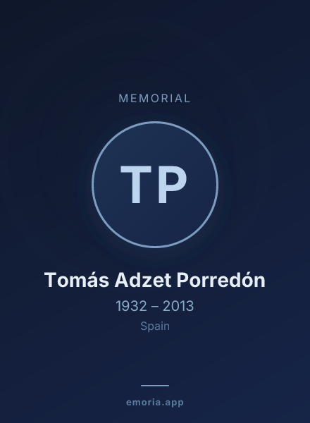 Memorial portrait of Tomás Adzet Porredón
