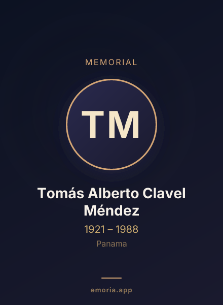 Memorial portrait of Tomás Alberto Clavel Méndez