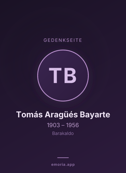 Gedenkportrait von Tomás Aragüés Bayarte