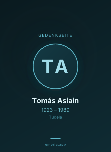 Gedenkportrait von Tomás Asiain